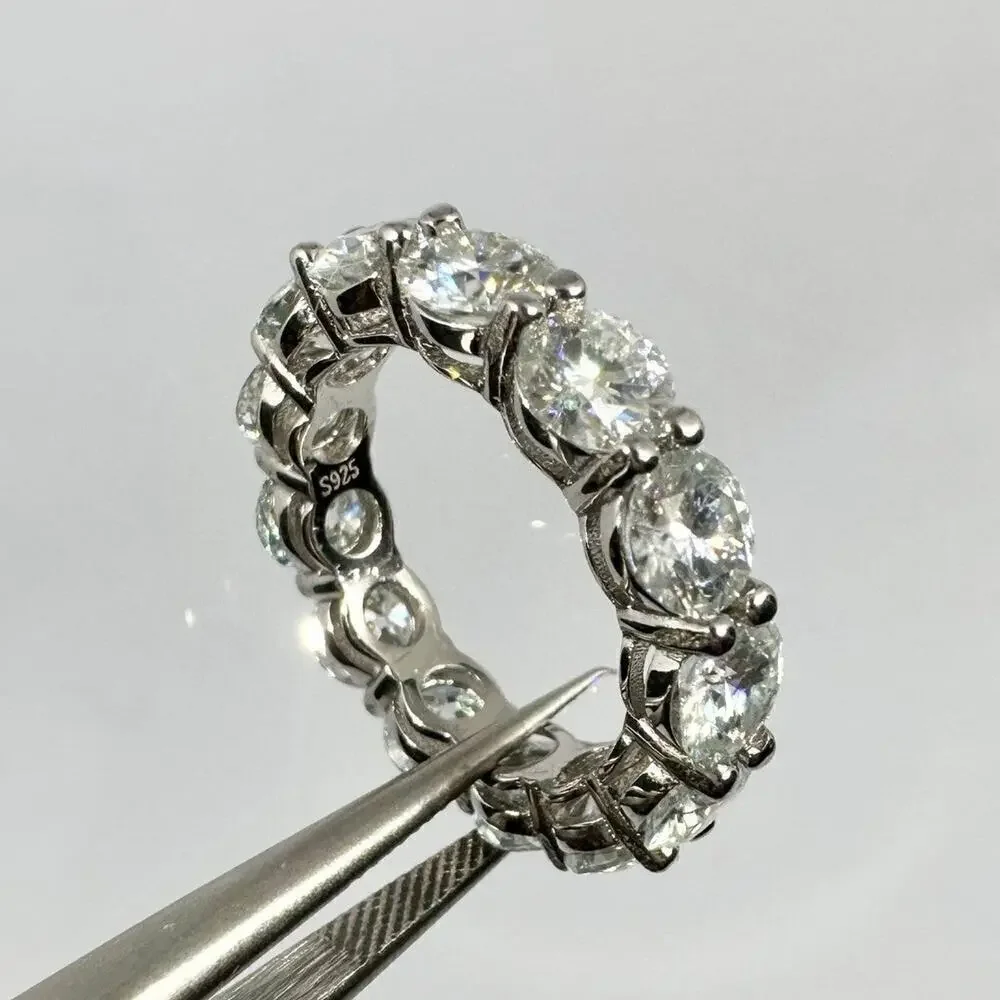 7 Ct Moissanite Diamond Eternity Ring Wedding Anniversary Band 5mm Iced Out - Picture 5 of 12
